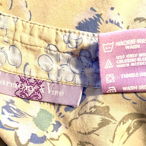 Harmony & Vine Button Down Top Floral Long Sleeve Shirt Medium - Picture 4 of 6